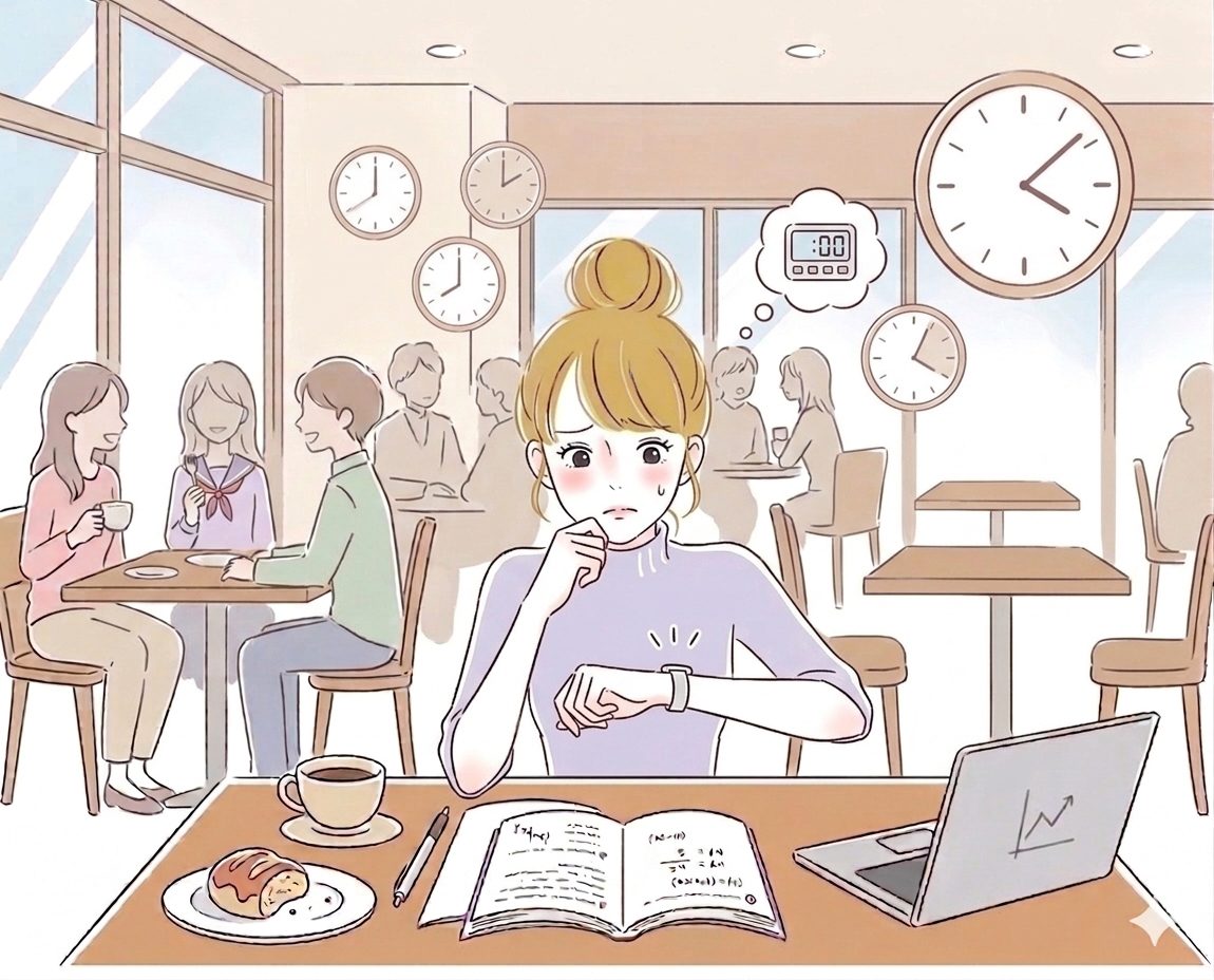 カフェだと長居しづらく勉強が中断される
